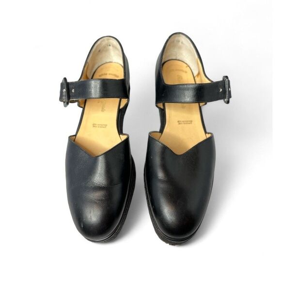 VTG Unworn Robert Clergerie Flat Black Leather Mary Jane Shoes Made in France, 9 - Picture 4 of 10
